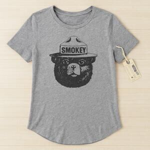 Tailgate Shirt Womens Small Gray Smokey Bear Wild Tribute Graphic Soft Tee NWT